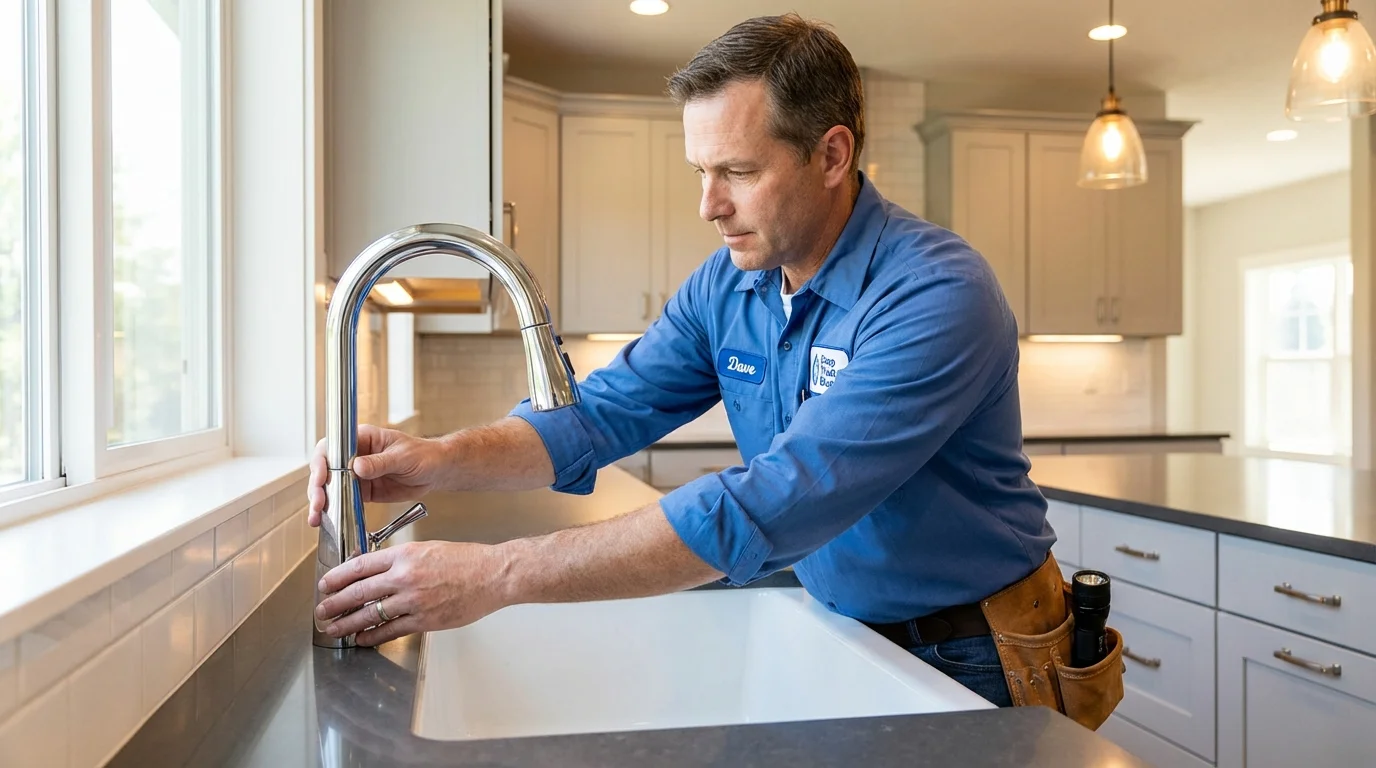 Kitchen faucet installation by Johns Plumbing LLC in Fallsburg